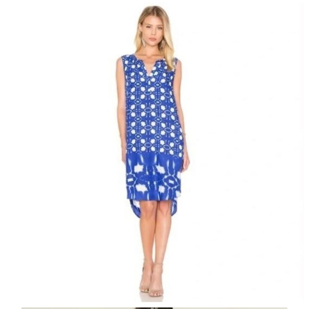 Velvet Graham & Spencer Blue White Print Sleeveless Sundress Size Medium Boho